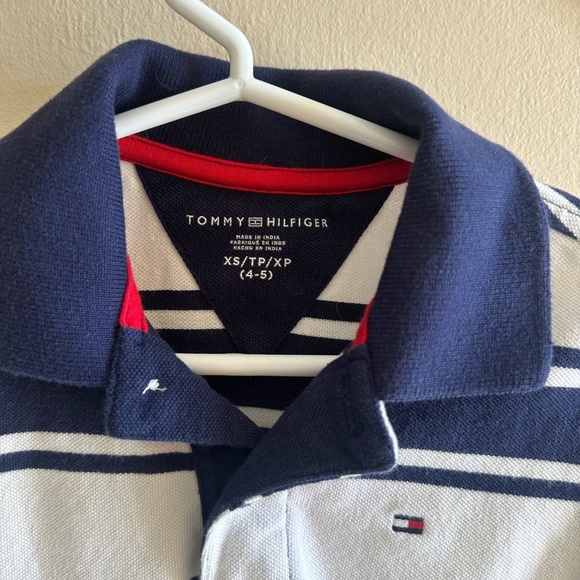 Tommy Hilfiger Navy and White Striped Polo Shirt - Picture 2 of 3